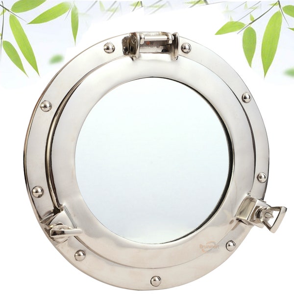 Wall Décor Mirror, Porthole Mirror, Premium Silver Coated Ship's Porthole Window Maritime Wall Hanging Nautical Home Decorative Mirror