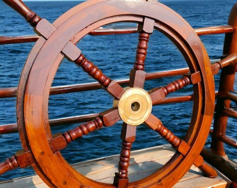 Nautical Ship Wheel-Wall Hanging Wheels-Pirate Captain Ship's Wheel-Ship Wheel-Decorative Marine Ship Wheel-Designer Home Décor-Wooden Wheel