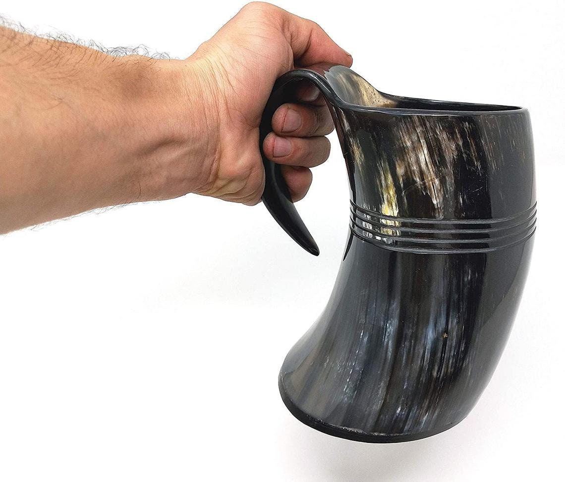 Viking Drinking Ox Horn Ale Beer Wine Mead Mug Goblet Holds Item Gift 