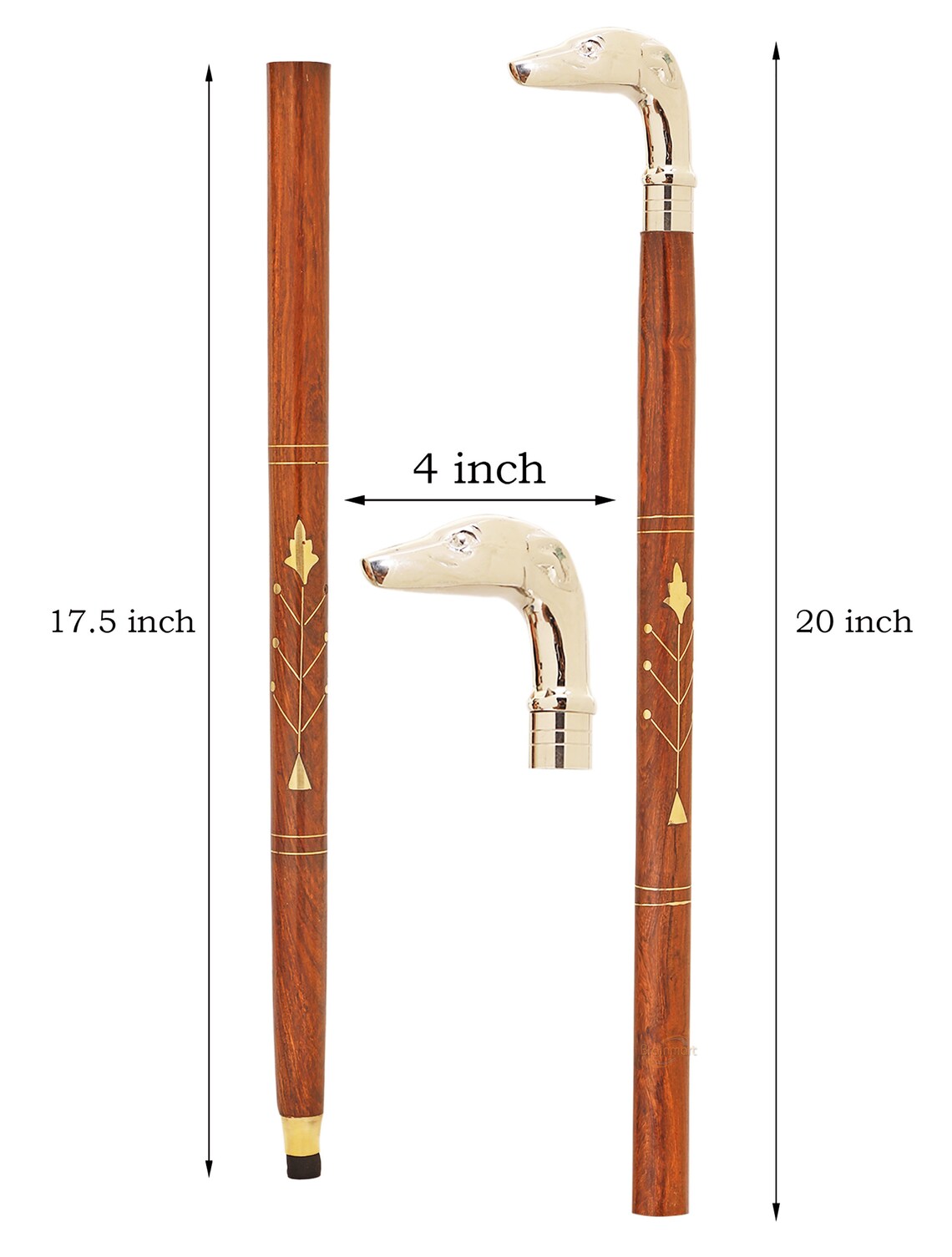 Premium Deluxe Wooden Walking Cane With Beautiful Solid Brass Etsy