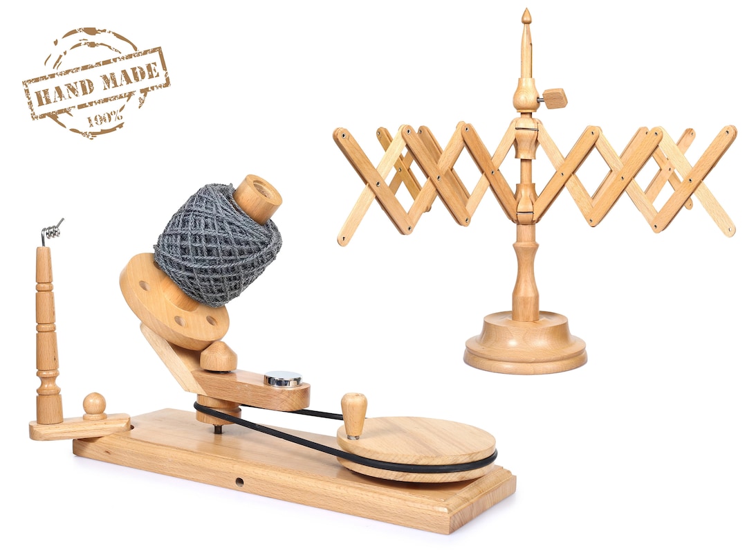 Yarn Winder & Yarn Table Top Swift Winder Combo, Hand Operated