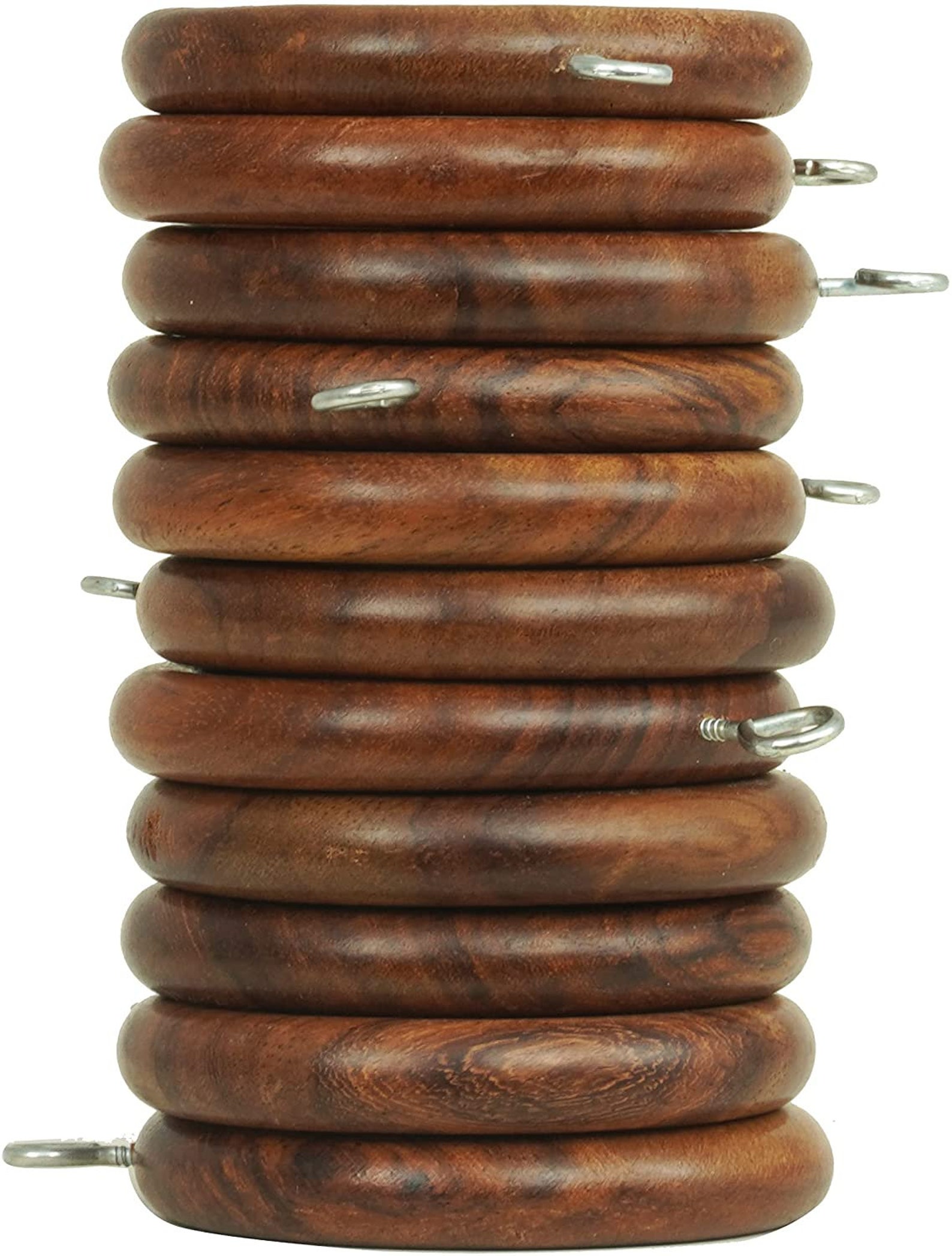 Anillos negros de cortina de madera marrón para ganchos de Etsy