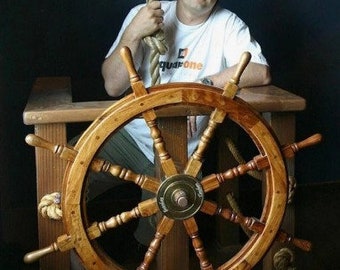 Nautical Ship Wheel-Wooden Steering Wheel-Decorative Marine Ship Wheel-Home Decor- Wall Decor