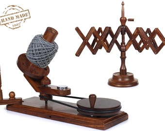 Yarn Ball Winder & Yarn Swift Wool Speedy Winder Knitting Craft Accessories Hand Operated Wooden Winder Table Top Antique Combo Winders