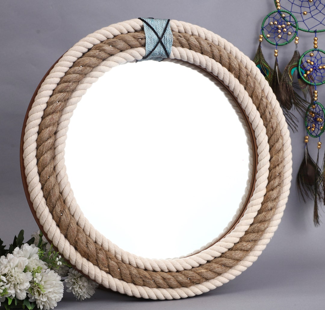 Wandspiegel Handgefertigt Premium Wand Dekor Seil Akzent Etsy.de