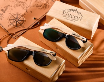 Personalized Engraved Wooden Sunglasses,Personalized Groomsmen Gift Set,Groomsmen Proposal,Groomsmen Proposal, Best Man Gift