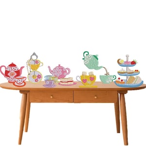 Afternoon Tea Set of 6 - 4x4 Machine Embroidery Designs