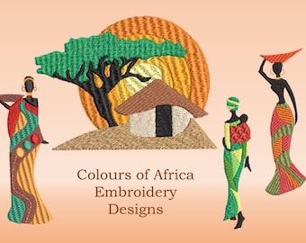 Colours of Africa - Set of 4 African Inspired  Designs