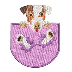 Haustiere in der Tasche - Jack Russel - Stickdatei