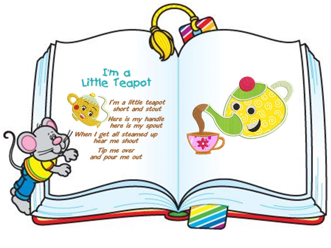 Nursery Rhymes Book Pages – I'm a Little Teapot - Etsy
