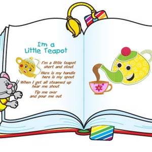 Nursery Rhymes Book Pages – I'm a Little Teapot - Etsy