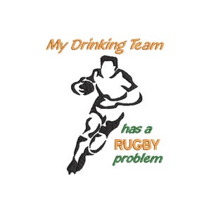 Sports – Rugby – Drinking Team Machine Embroidery Design