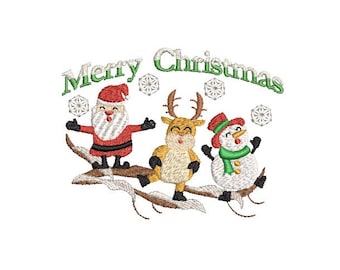 Hanging out at Christmas -  4x4 Machine Embroidery Design