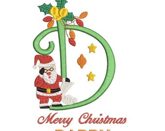 Merry Christmas Daddy-  5x7 Machine Embroidery Design