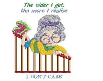 Grandma B -Don't Care Grandma - Machine Embroidery Design