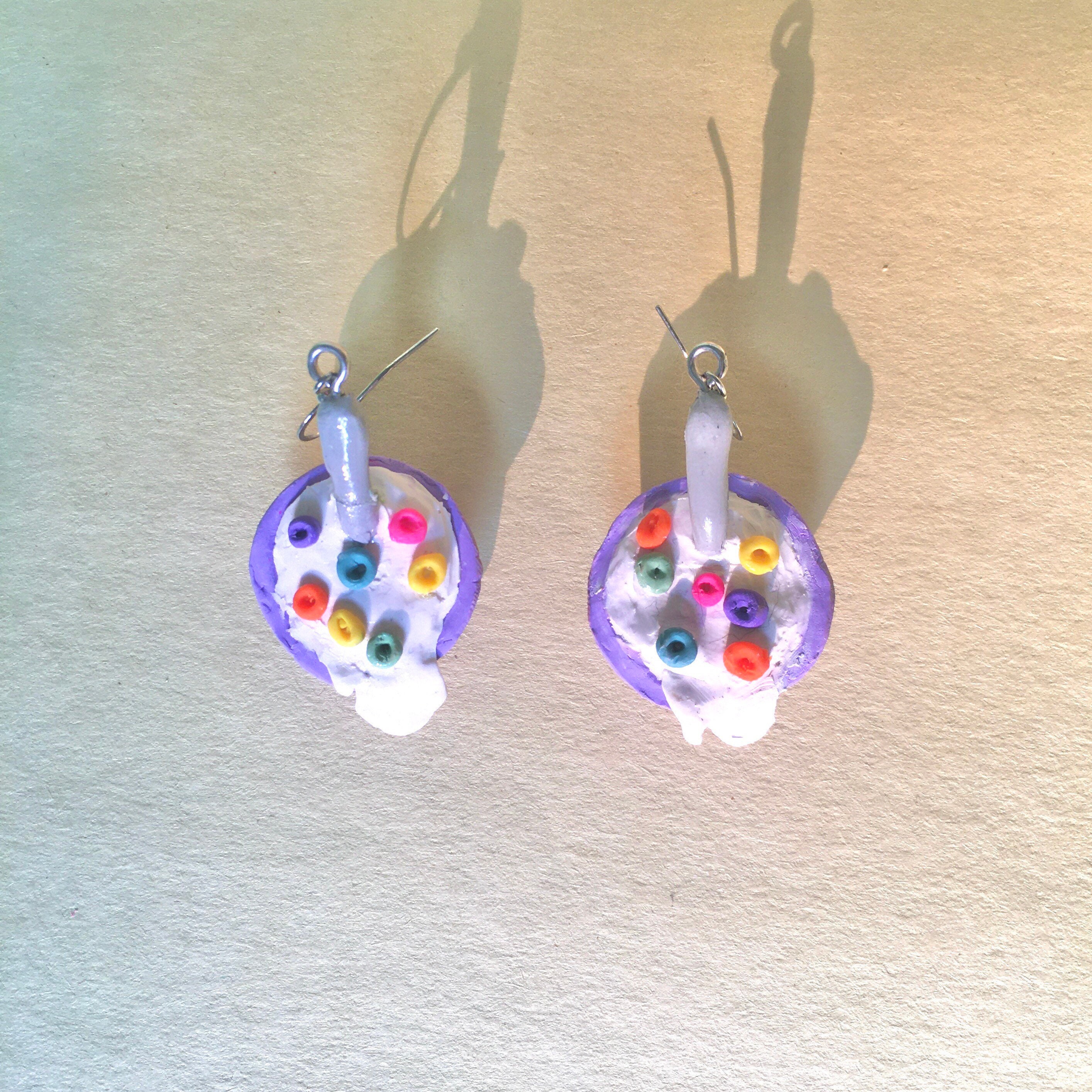 OverflowieOh's Spilled Cereal Earrings Etsy