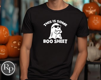 Funny Halloween Shirt This Is Some Boo Sheet Saying Tshirt Gift For Halloween Party T-Shirt For Him Halloween Shirt For Her