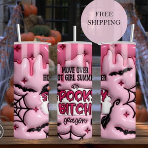 Halloween Tumbler Pink Spooky Bitch Cup