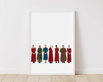 Handmaid's Tale Print – Pop Line Art – Instant Download Illustration – TV Printable Poster