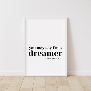 Imagine by John Lennon - Quote Art Print, Printable Lyrics, Digital Download