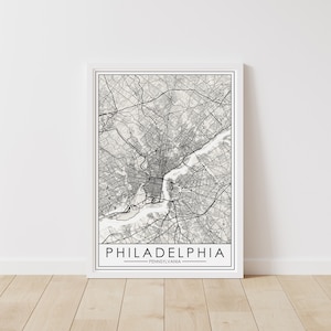 Philadelphia, Pennsylvania Map – Pennsylvania City Digital Download – Philadelphia Printable Street Map
