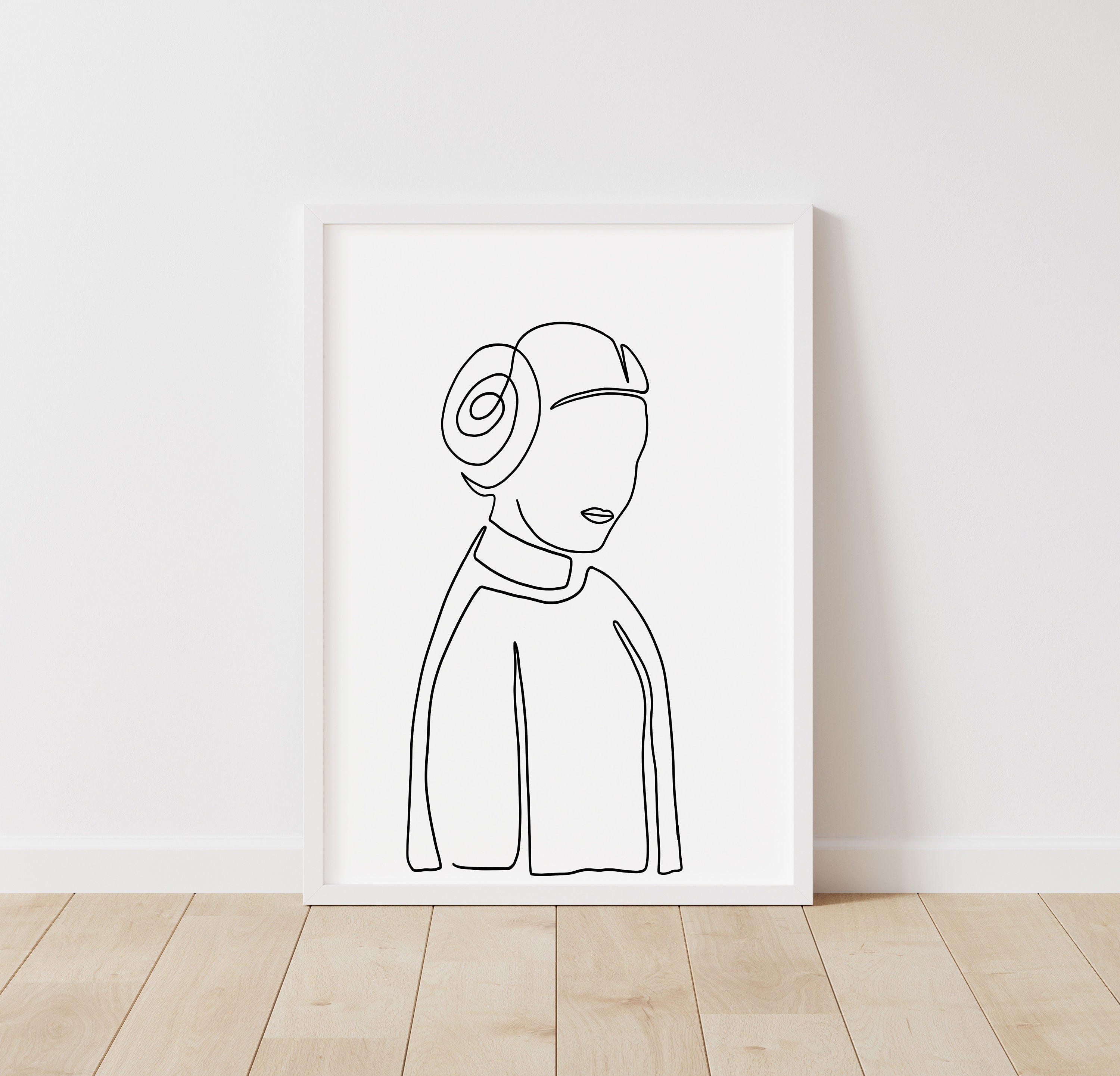 Download Star Wars Print Princess Leia Star Wars Line Art Instant Download Illustration Sci Fi Printable Poster