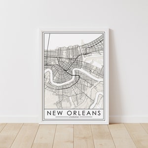 New Orleans, Louisiana Karte – Louisiana Karte digitaler Download – NOLA Druckbare Straßenkarte