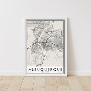 Albuquerque, New Mexico Map – New Mexico Digital Download – Albuquerque Printable Street Map