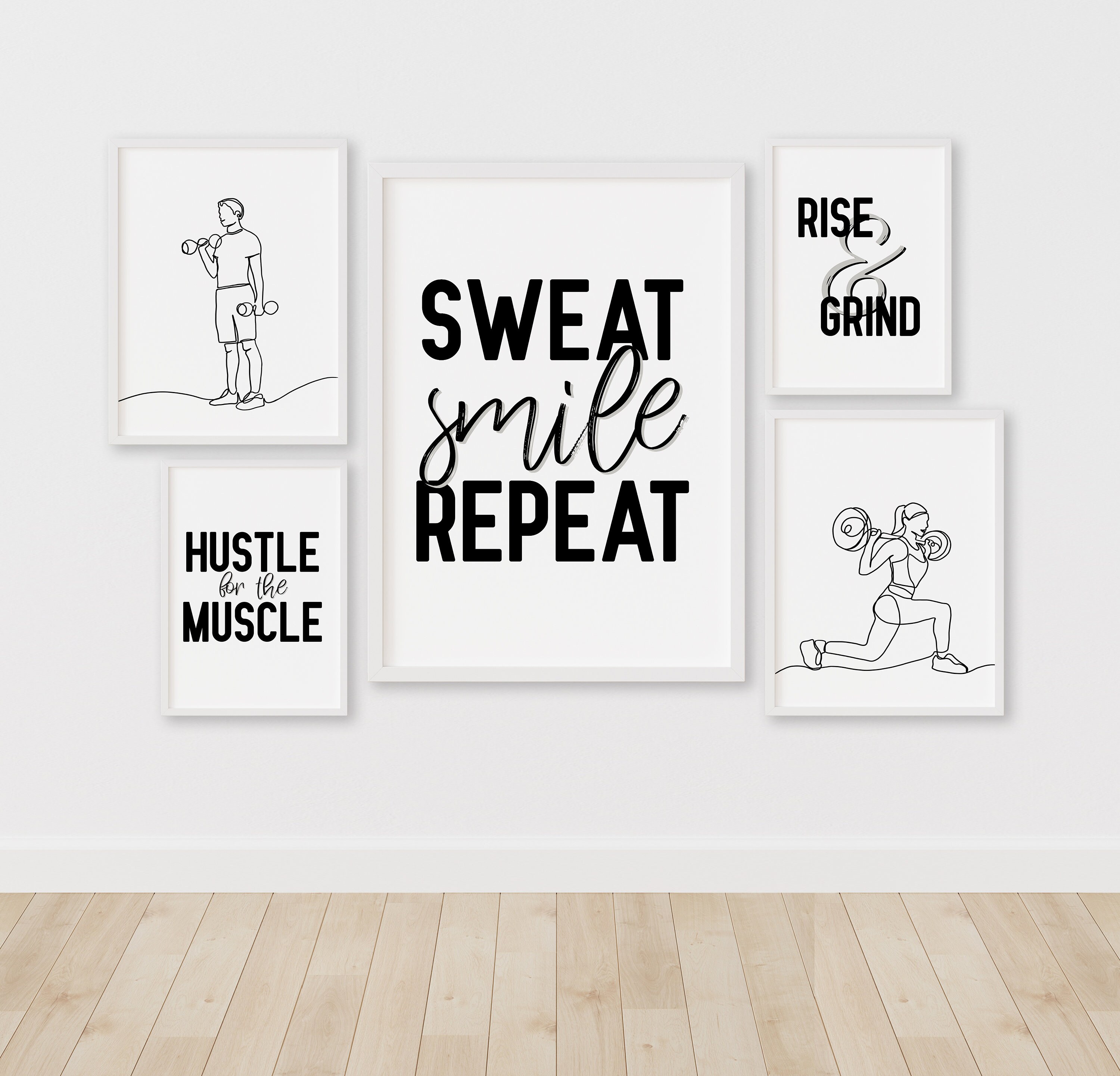 Home Gym Motivation Posters Quote Art Print Workout Etsy