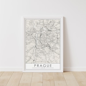 Prague, Czech Republic Map – Czechoslovakia Map Digital Download – Prague Printable Street Map