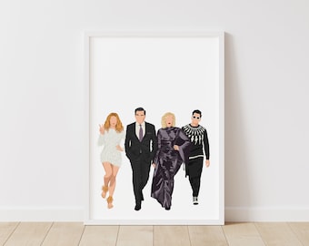 Schitt&#39;s Creek Print – Pop Line Art – Instant Download Illustration – TV Printable Poster