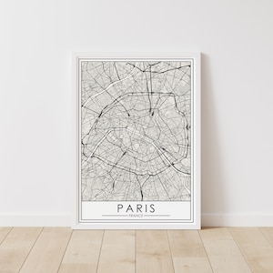 Paris, Frankreich Karte – Frankreich Karte Digitaler Download – Paris Druckbare Straßenkarte