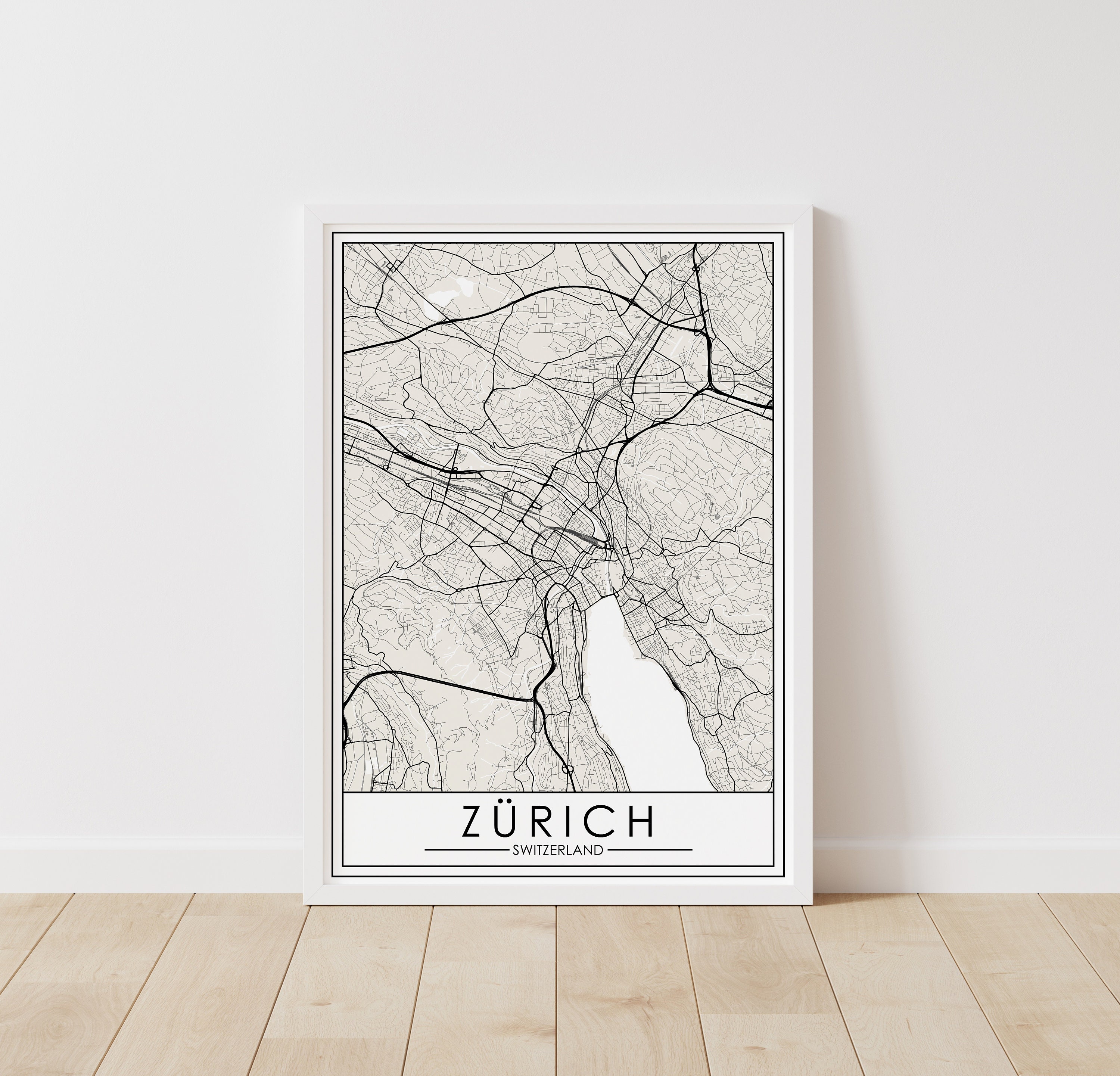 Zürich, Switzerland Map – Switzerland Map Digital Download – Zürich Printable Street Map