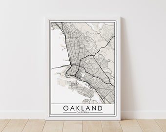 Oakland, Kalifornien Karte – Kalifornien digitaler Download – Druckbare Straßenkarte von Oakland