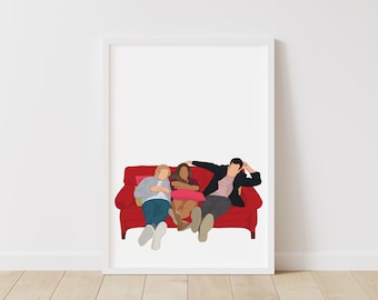 Lovesick Print – Pop Line Art – Instant Download Illustration – TV Printable Poster