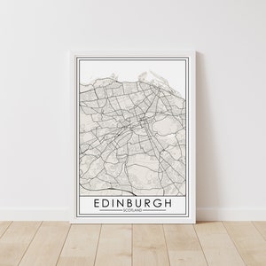Edimbourg, Écosse Carte – Edimbourg Street Map Print – Scotland Map Digital Download