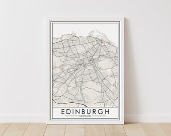 Edinburgh, Scotland Map – Edinburgh Street Map Print – Scotland Map Digital Download
