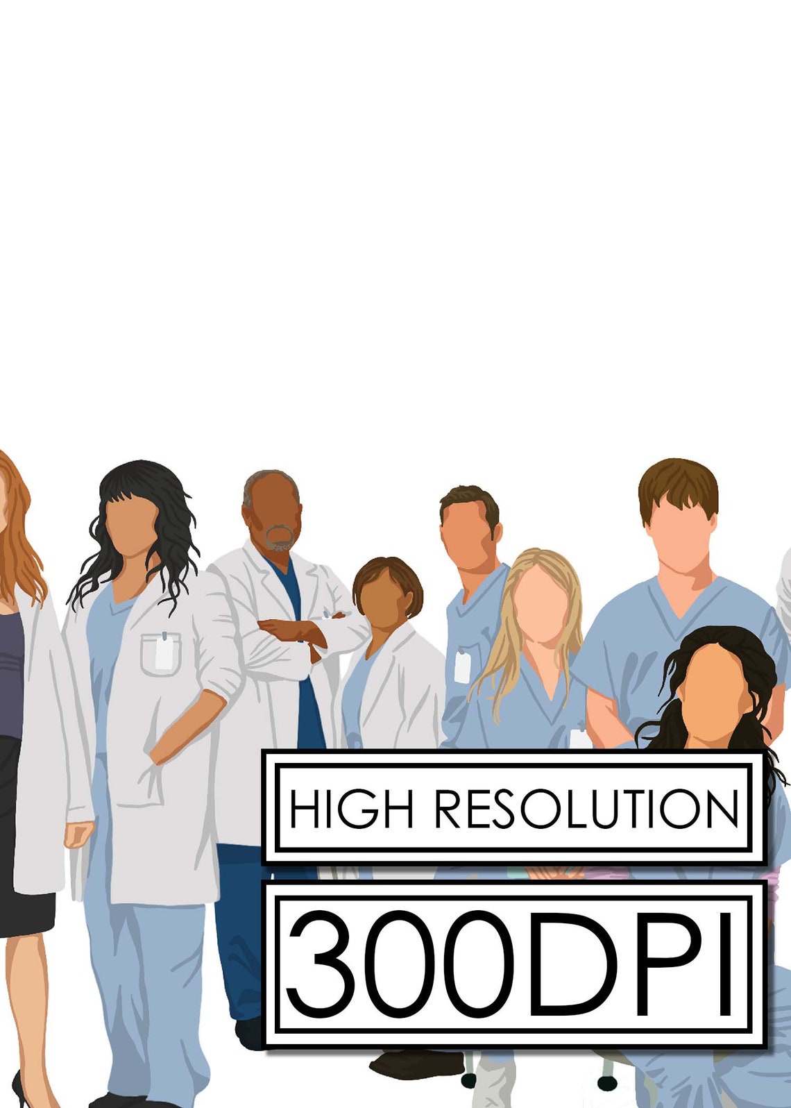 Grey's Anatomy Print Pop Line Art Instant Download | Etsy