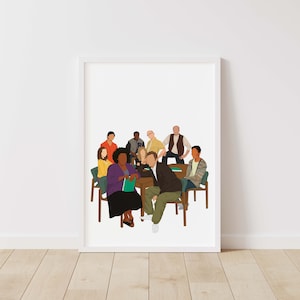 Community Print – Pop Line Art – Instant Download Illustration – TV Printable Poster