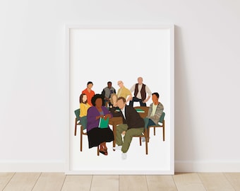 Community Print – Pop Line Art – Instant Download Illustration – TV Printable Poster