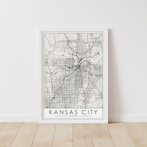 Kansas City, Missouri Map – Kansas Digital Download – Kansas City Printable Street Map