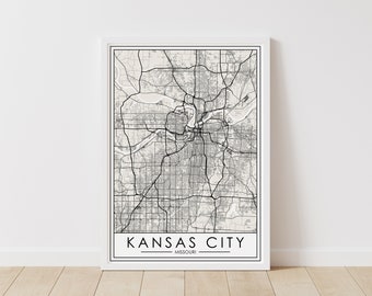 Kansas City, Missouri Map – Kansas Digital Download – Kansas City Printable Street Map