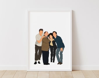 Seinfeld Print – Pop Line Art – Instant Download Illustration – TV Printable Poster