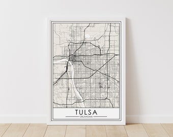 Tulsa, Oklahoma Map – Oklahoma Map Digital Download – Tulsa Printable Street Map