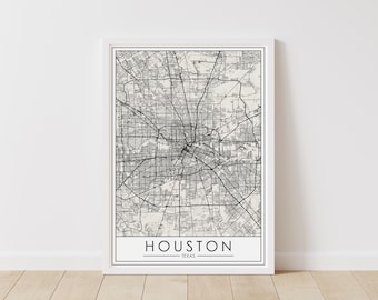 Houston, Texas Map – Texas Digital Download – Houston Printable Street Map