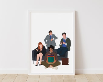 IT Crowd Print – Pop Line Art – Instant Download Illustration – TV Printable Poster
