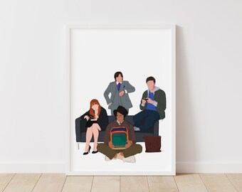 IT Crowd Print – Pop Line Art – Instant Download Illustration – TV Printable Poster