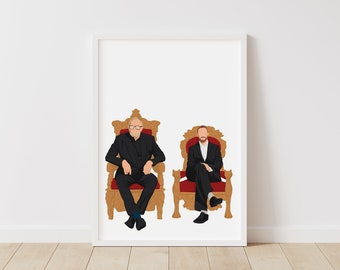 Taskmaster Print – Pop Line Art – Instant Download Illustration – TV Printable Poster
