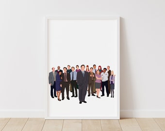 The Office Print – Pop Line Art – Instant Download Illustration – TV Printable Poster