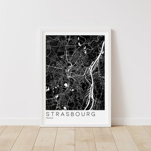 Straßburg, Frankreich Karte – Frankreich Karte digitaler Download – Straßburg Druckbare Straßenkarte